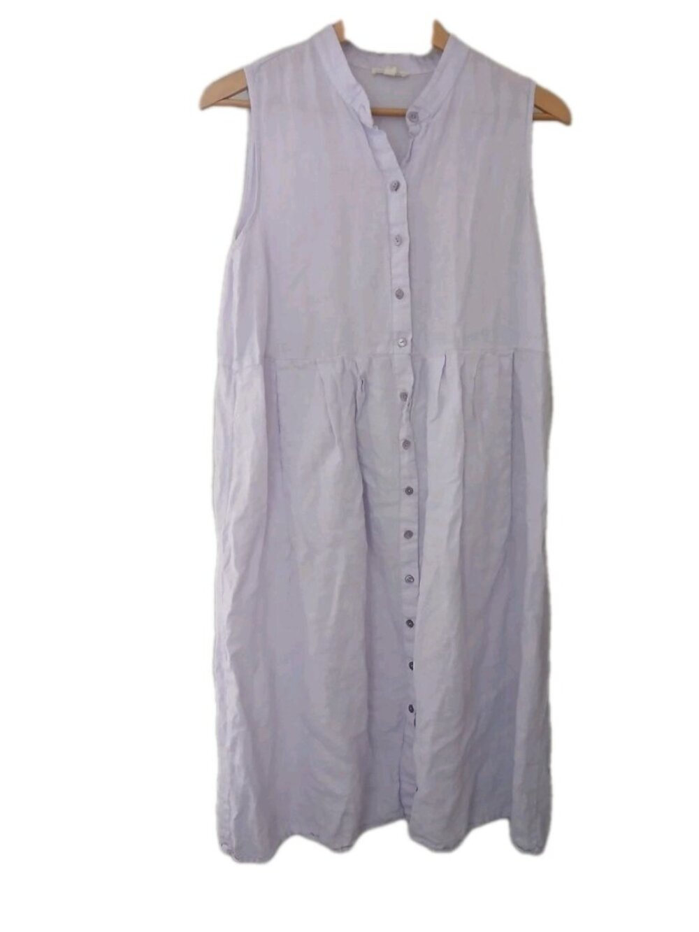 Eileen Fisher Organic Handkerchief Linen Pleated Midi Dress